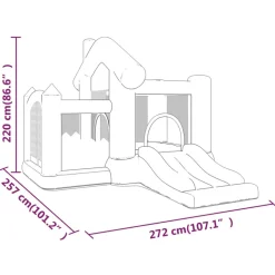 HAPPY HOP - Château gonflable avec toboggan 272x257x220 cm pvc