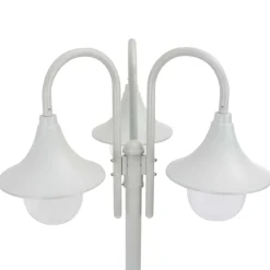 HELLOSHOP26 - Lampadaire de jardin e27 220 cm aluminium 3 lanternes blanc