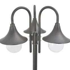 HELLOSHOP26 - Lampadaire de jardin e27 220 cm aluminium 3 lanternes bronze marron