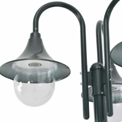 HELLOSHOP26 - Lampadaire de jardin e27 220cm aluminium 3 lanternes foncé vert