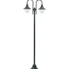 HELLOSHOP26 - Lampadaire de jardin e27 220cm aluminium 2 lanternes foncé vert