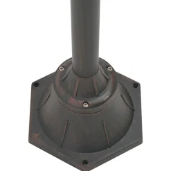 HELLOSHOP26 - Lampadaire de jardin e27 220 cm aluminium 2 lanternes bronze marron