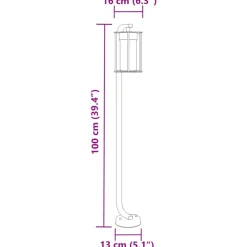 HELLOSHOP26 - Lampadaire d'extérieur 100 cm acier inoxydable noir