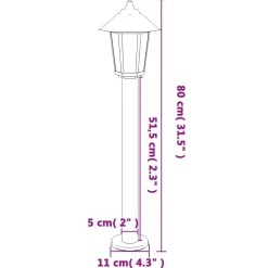 HELLOSHOP26 - Lampadaire d'extérieur 80 cm acier inoxydable noir