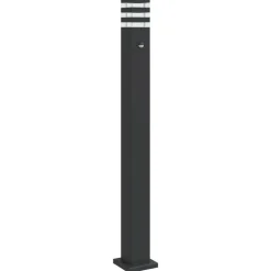 HELLOSHOP26 - Lampadaire d'extérieur avec capteur 110 cm aluminium noir