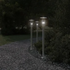 HELLOSHOP26 - Lampadaire d'extérieur argenté 100 cm acier inoxydable argent