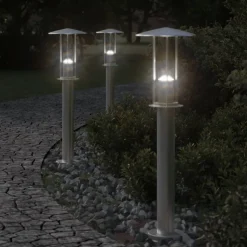 HELLOSHOP26 - Lampadaire d'extérieur argenté 60 cm acier inoxydable argent