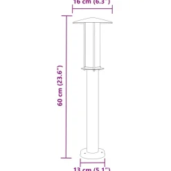 HELLOSHOP26 - Lampadaire d'extérieur argenté 60 cm acier inoxydable argent