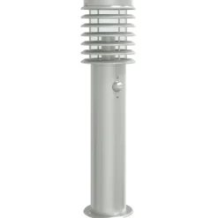 HELLOSHOP26 - Lampadaire d'extérieur avec capteur argenté acier inoxydable argent