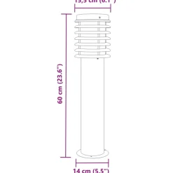 HELLOSHOP26 - Lampadaire d'extérieur argenté 60 cm acier inoxydable argent