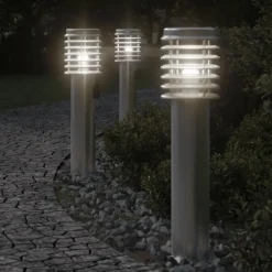 HELLOSHOP26 - Lampadaire d'extérieur et sortie argenté 60 cm acier inoxydable argent