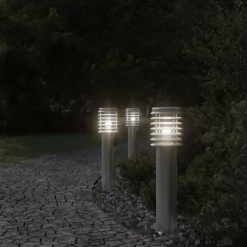 HELLOSHOP26 - Lampadaire d'extérieur et sortie argenté 60 cm acier inoxydable argent