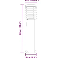 HELLOSHOP26 - Lampadaire d'extérieur et sortie argenté 60 cm acier inoxydable argent