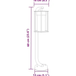 HELLOSHOP26 - Lampadaire d'extérieur 60 cm acier inoxydable noir