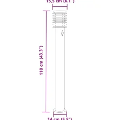 HELLOSHOP26 - Lampadaire d'extérieur avec capteur argenté acier inoxydable argent