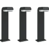 HELLOSHOP26 - Lampadaires d'extérieur 3pcs aluminium moulé sous pression noir