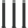 HELLOSHOP26 - Lampadaires d'extérieur 3 pcs 110 cm aluminium noir