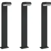 HELLOSHOP26 - Lampadaires d'extérieur 3 pcs aluminium moulé sous pression noir