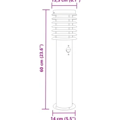 HELLOSHOP26 - Lampadaires d'extérieur avec capteurs 3 pcs acier inoxydable argent