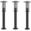 HELLOSHOP26 - Lampadaires d'extérieur 3 pcs 60 cm acier inoxydable noir