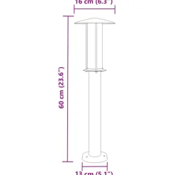 HELLOSHOP26 - Lampadaires d'extérieur 3 pcs 60 cm acier inoxydable noir