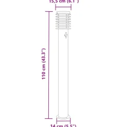 HELLOSHOP26 - Lampadaires d'extérieur et capteurs 3 pcs acier inoxydable noir
