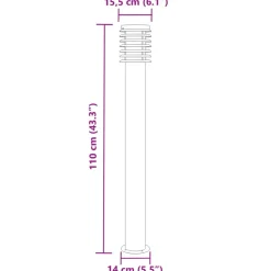 HELLOSHOP26 - Lampadaires d'extérieur 3 pcs argenté 110 cm acier inoxydable argent
