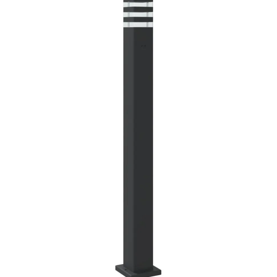 HELLOSHOP26 - Lampadaires d'extérieur avec capteur 3 pcs 110cm aluminium noir