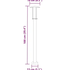 HELLOSHOP26 - Lampadaires d'extérieur 3 pcs 100 cm acier inoxydable noir