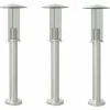 HELLOSHOP26 - Lampadaires d'extérieur 3 pcs argenté 60 cm acier inoxydable argent