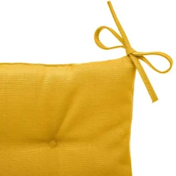 HESPÉRIDE - Galette de chaise carrée 4 points jaune moutarde
