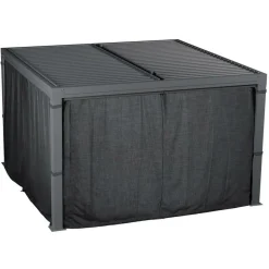 HESPÉRIDE - Rideaux pour pergola bioclimatique "majaé" 1 set de 4 rideaux pour tonnelle 3,6x3,6m
