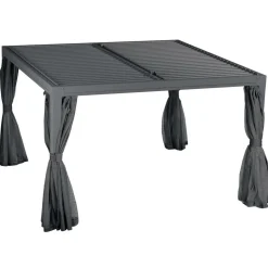 HESPÉRIDE - Rideaux pour pergola bioclimatique "majaé" 1 set de 4 rideaux pour tonnelle 3,6x3,6m