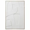 HOUSE NORDIC - Tableau mural relief contemporain toile blanche 60 x 90 cm