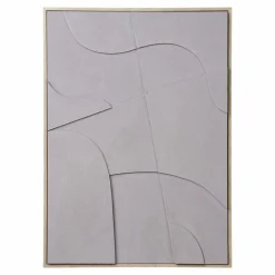 HOUSE NORDIC - Tableau mural relief contemporain toile grise 50 x 70 cm