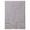 HOUSE NORDIC - Tableau mural relief contemporain toile grise 50 x 70 cm