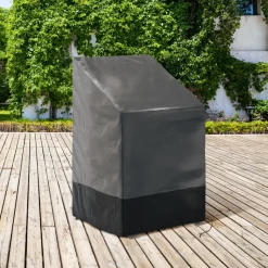 IDMARKET - Housse de protection pour 4 à 6 chaises de jardin empilables 70 x 70 x 120 cm