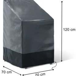 IDMARKET - Housse de protection pour 4 à 6 chaises de jardin empilables 70 x 70 x 120 cm