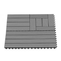 IDMARKET - Lot de 5 dalles de terrasse mosaïque wodhy clipsables bois composite gris 30 x 30 cm
