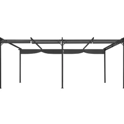 IDMARKET - Pergola édition spéciale toit rétractable 3x6 m et 6 stores gris anthracite