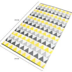 IDMARKET - Tapis extérieur sari triangles gris et jaune 270 x 370 cm