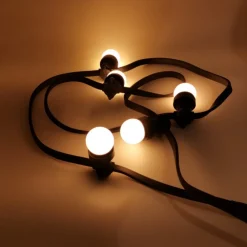 ILLUPRO - Guirlande guinguette 10m 20 ampoules 1w led e27 blanc chaud ip65 professionnelle
