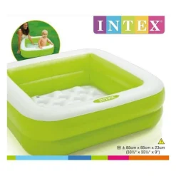 INTEX - Piscine gonflable carrée verte