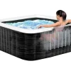 INTEX - Spa gonflable purespa ardoise carré bulles 4 places