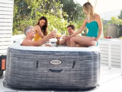 INTEX - Spa gonflable purespa ardoise carré bulles 4 places