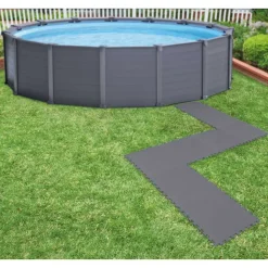 INTEX - Tapis mousse 8 pièces piscine gris