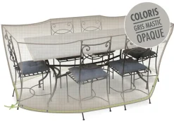 JARDILINE - Housse de protection cover one pour table rectangulaire + 8 chaises - 240 x 130