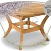 JARDILINE - Housse de protection cover print galets pour table de jardin ronde - ø 120 x 50