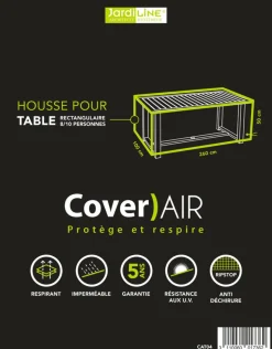 JARDILINE - Housse de protection table de jardin 8-10 pers cover air jardiline 260x100x50 cm