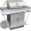 JARDILINE - Housse pour grand barbecue en polyester anthracite - 147x80x90 cm